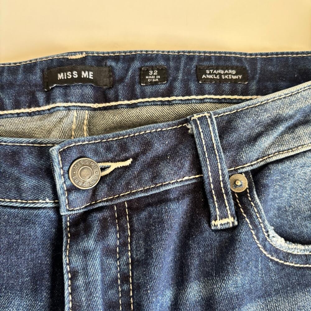 Miss Me Signature Ankle Skinny Jeans Women’s 32 Y2K Retro Mid Rise Waist Cotton - Picture 3 of 9